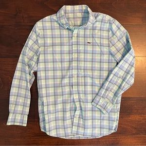 Vineyard Vines Button-Up!  Boys Size 7, Green/Blue/Gray.  LIKE NEW!